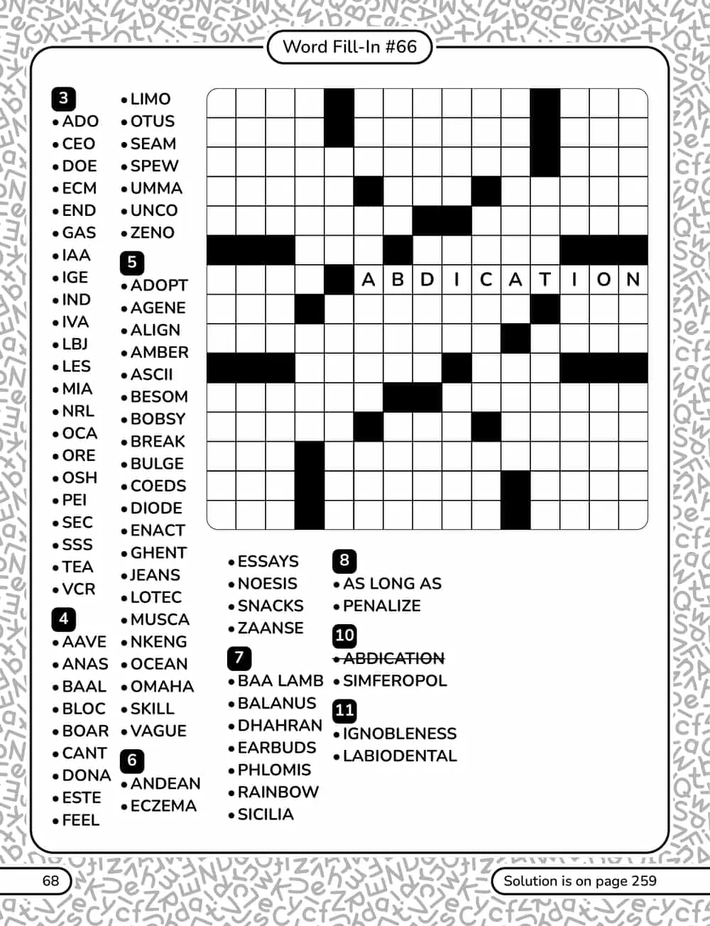 A puzzle page