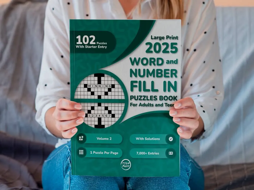 Photo of the printed book Word & Number Fill-Ins Volume 2: 100+ Puzzles