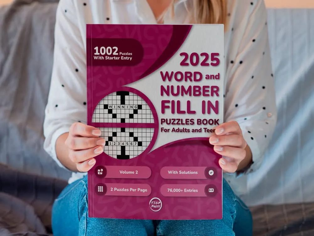 Photo of the printed book Word & Number Fill-Ins Volume 2: 1000+ Puzzles