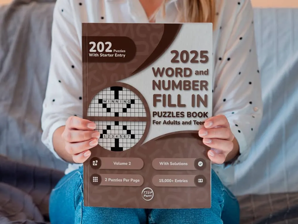 Photo of the printed book Word & Number Fill-Ins Volume 2: 200+ Puzzles