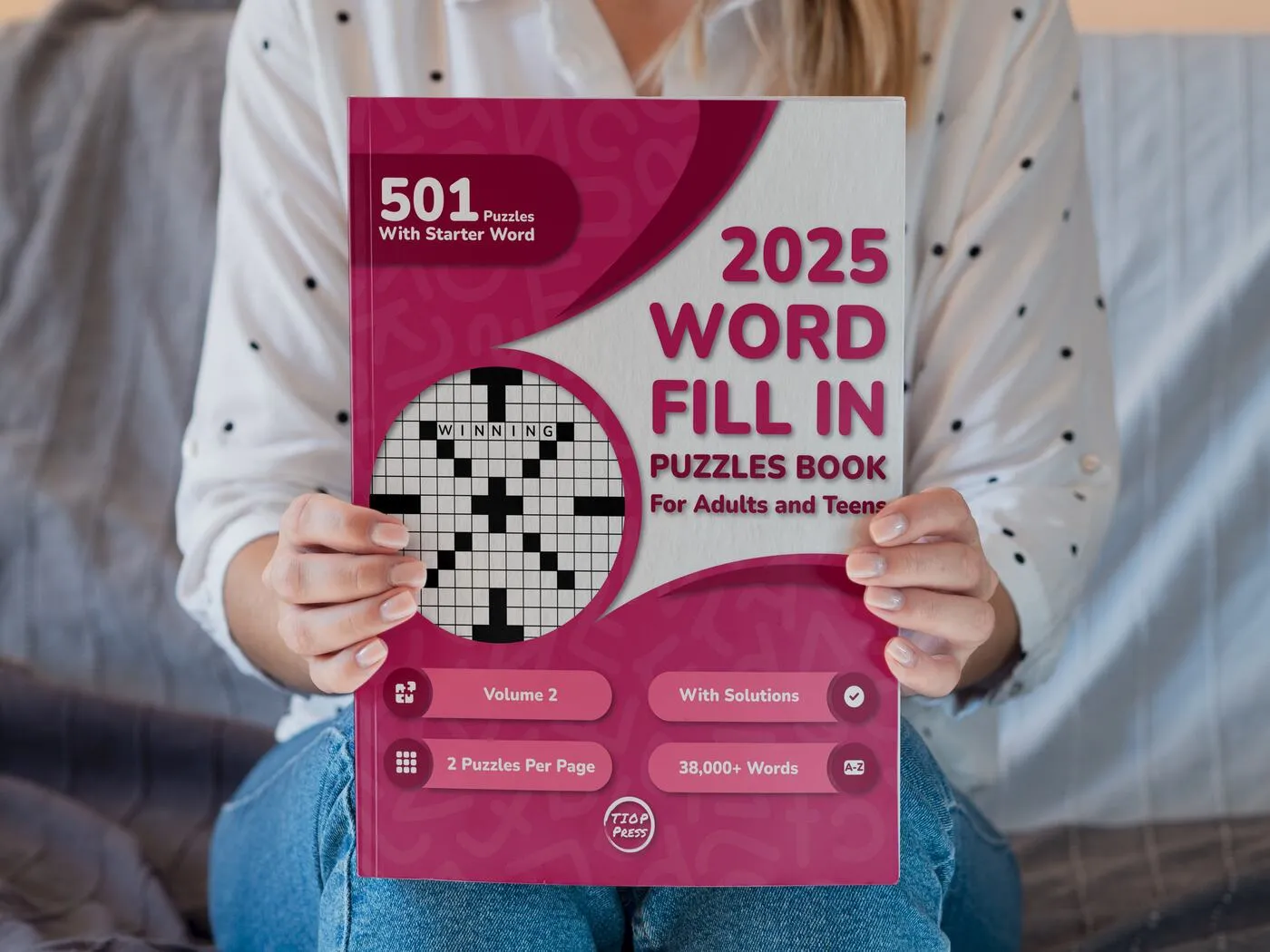 Photo of the printed book Word Fill-Ins Volume 2: 500+ Puzzles