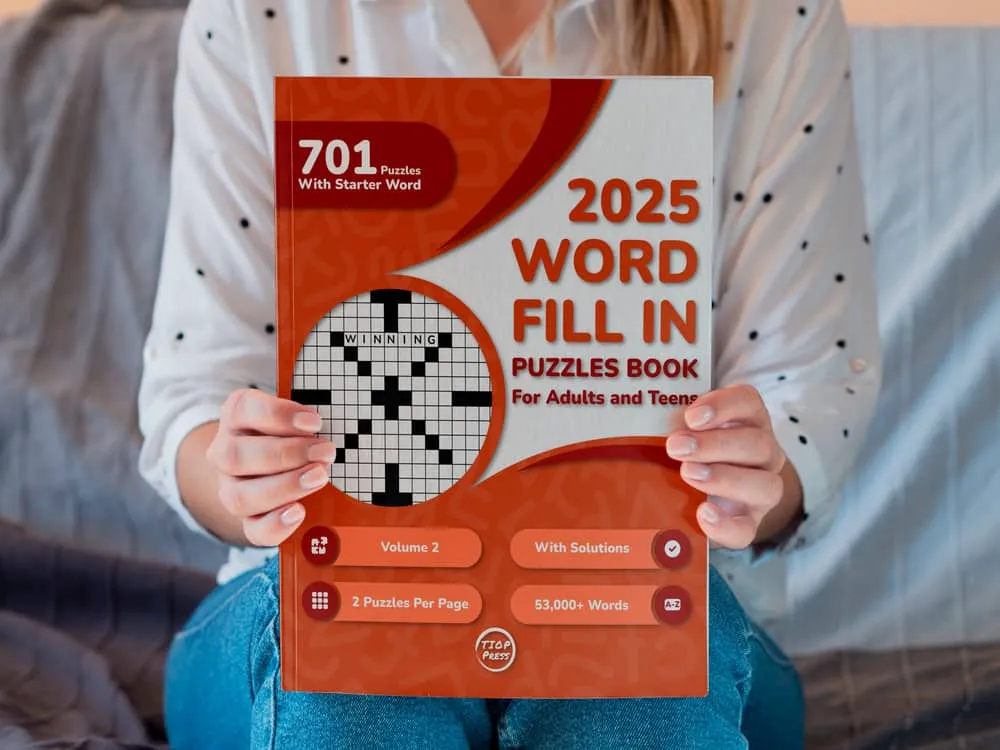 Photo of the printed book Word Fill-Ins Volume 2: 700+ Puzzles