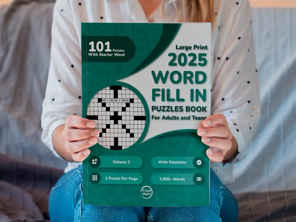 Photo of the printed book Word Fill-Ins Volume 2: 100+ Puzzles